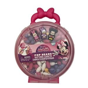 NEW Disney Minnie Mouse Pop Beads Jewelry‎ Making Kit 3 Character Charms & Beads
